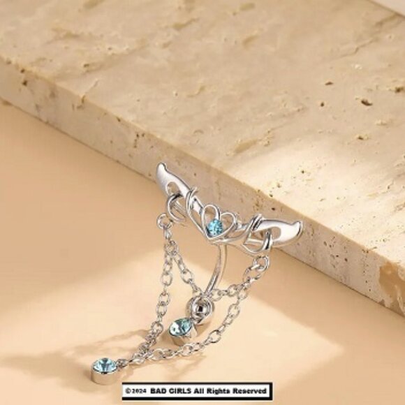 Wings Of Love Silver Or Gold Navel Belly Ring - Picture 5 of 8